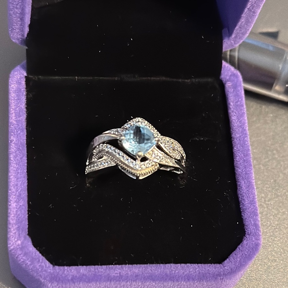 Elegant Sterling Silver and Blue Topaz Ring